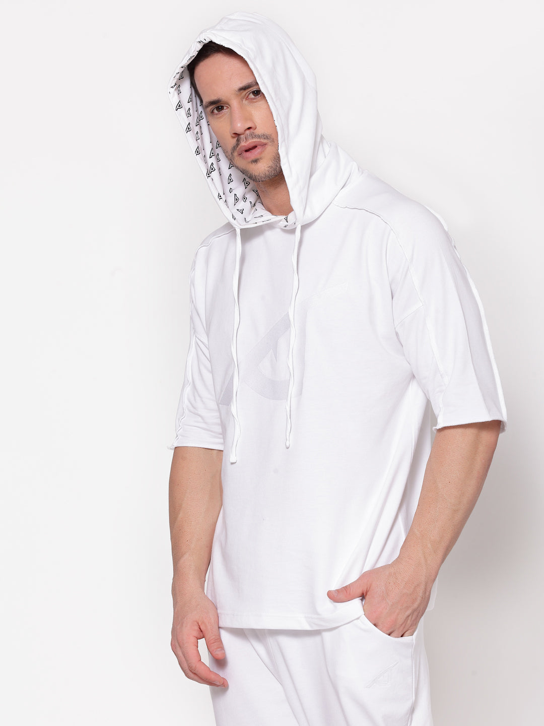 Ghost White Half hoodie