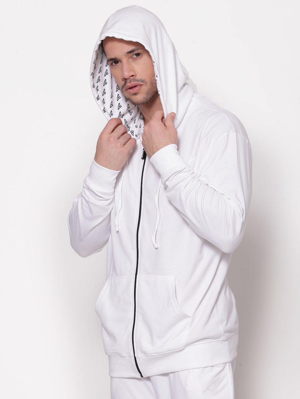 White Fly Hoodie, Relaxed Fit Front Zipper Hoodies