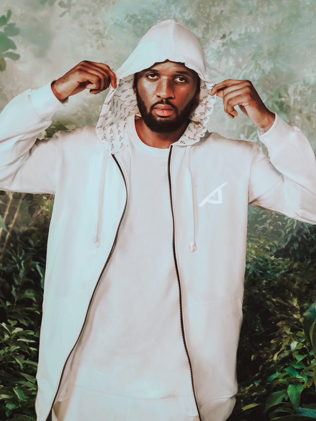 White Fly Hoodie | Relaxed Fit Front Zipper Hoodies | Hoodies with Zipper Fly XL